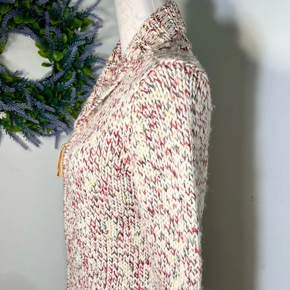 Vintage Tommy jeans, L, wool woven front zip long sleeve shawl collar Cardigan - Picture 6 of 9